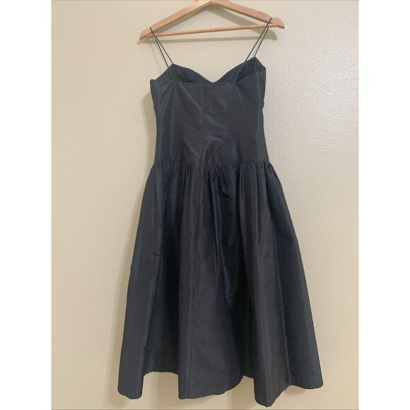 Rickie Freeman Teri Jon Black‎ Silk Corset Bow Front Cocktail Dress Size 2 - Picture 4 of 5
